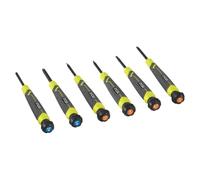 RYOBI Jeu de 6 tournevis de précision RHSDSPC6 – SL1/SL2/SL3/PH1/PH0 – capuchon pivotant, boîtier
