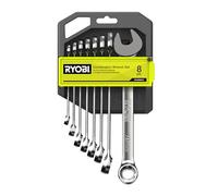 Ryobi Jeu de 8 clés mixtes RHWR8PC 8 à 19 mm Rangement LINK oeil et fourche