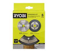 RYOBI - Kit 6 Disques 115mm pour Meuleuse d'Angle - 1 Disque Diamant & 5 Disques Métal - Tronçonnage Polyvalent Matériaux & Acier - RAK6AGD115