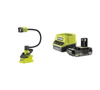 Ryobi - Lampe à pince avec corps flexible 18V - 400 Lumens - corps flexible 40 cm - 2 modes- 1 batterie 2Ah et 1 chargeur rapide