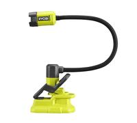 RYOBI Lampe à Pince Flexible 18V ONE+ 400 Lumens RLCF18-0 (Sans batterie) | Col articulé de 40 cm et tête pivotante, éclairage de zone, fixation sur établi, tuyau ou étagère, atelier, garage, cave