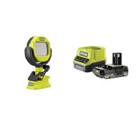 Ryobi - Lampe sur pince 18V - 900 Lumens - rotation 300° horizontale, 290° verticale- 1 batterie 2Ah et 1 chargeur rapide