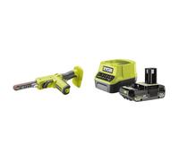 Ryobi - Lime 18V - vitesse de la bande 260-630 m/min - bande 13 x 457 mm - Livrée avec 6 bandes de ponçage (grain 60/80 / 120) - 1 batterie 2Ah et 1 chargeur rapide
