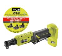 RYOBI Clé à cliquet 18V ONE+ R18RW3-0 – emmanchement carré 3/8" 60 Nm, 1 embout d'extension