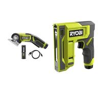 Ryobi - lot composé d'une agrapheuse/cloueuse et d'une mini scie 38mm alimenté en 4V USB Lithium, livré avec sa batterie 2Ah - RCT4-120G/RST4-0