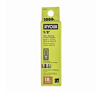 RYOBI Lot de 1000 agrafes à couronne étroite 18GA 1/4" x 1/2"