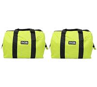 Ryobi Lot de 2 Sacs d'entrepreneur Pliables à Large Ouverture avec Fermeture éclair Unique sur Le Dessus Vert