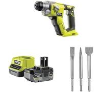 Ryobi - Marteau perforateur SDS+ 18V - 4 modes : perçage, perforation, burinage, burinage flottant - 1,3 J Epta - capacité 16 mm- 1 batterie 4Ah, 1 chargeur rapide & 3 burins SDS+ (1 pointe, 2 plats)