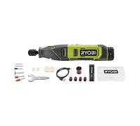 Pack mini-outil RRT4-120GA15 + coffret 37 accessoires RAR800K-37 + batterie 4V 2,0Ah + coffret 15 accessoires RYOBI
