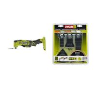 RYOBI - Multitool 18 Volts ONE+™ (sans batterie) livré avec accessoires - RMT18-0 & Kit Spécial Carrelage 5 Pièces Multitool RAK05MT, Noir