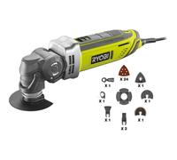 RYOBI - Multitool 300 W - Sac avec plateau de ponçage, 24 feuilles abrasives & lames (bois/métal, plongeantes & diamant) - RMT300-SA