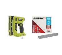 RYOBI ONE+ - Agrafeuse 18V avec Chargeur 90 Agrafes - Dos millimètre9,4, Longueur 6,35 à 14,3mm - T50 10mm Arrow A506Ip avec Crochet de Maintien - R18ST50-0