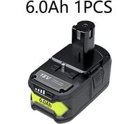 Ryobi One+ P108 Batterie de rechange, 18V Li-Ion 6Ah, bleue, compatible avec P104 P107 RB18L50 RB18L20, 1 pièce