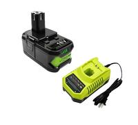 RYOBI P108 Batterie, 18V Lithium-Ion, plusieurs options de capacité , 1 batterie 1 chargeur