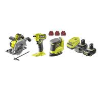 RYOBI ONE+ R18CK3G-242G - Kit 3 outils 18 V avec batteries