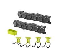 RYOBI Pack de Démarrage Mural LINK 7 Pièces RSLWPK-7PC Rangement Modulaire | 2 rails de fixation, 4 crochets variés, 1 godet, extension progressive du système, outils et accessoires à portée de main
