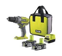 RYOBI Perceuse à Percussion 18V ONE+ 50 Nm R18PD3-215S Batterie fournie | 2 accus 1,5 Ah et chargeur inclus, perçage du bois, du métal et de la maçonnerie, vissage, plus de 200 outils compatibles