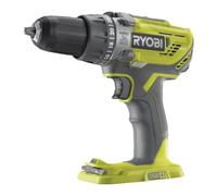 RYOBI Perceuse à Percussion 18V ONE+ Mandrin 13 mm R18PD3-0 (Sans batterie) | 50 Nm, 2 vitesses, perçage jusqu'à 38 mm dans le bois, serrage sans outil, béton et acier, plus de 200 outils compatibles