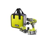 RYOBI - Perceuse à percussion BRUSHLESS 18V ONE+ - 85 Nm - mandrin métal 13mm - 2 batteries 5 Ah & 2 Ah, chargeur, sac - R18PD7-252S