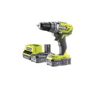 RYOBI - Perceuse-visseuse 18V ONE+ 2 vitesses 50Nm - Eclairage LED - Avec 2 batteries 2 Ah, chargeur & sac transport - R18DD3-220S