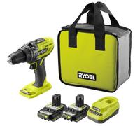 RYOBI Perceuse-visseuse à percussion 18V ONE+ 50Nm - batterie 2Ah + chargeur - sac de transport inclus - R18PD3-220S