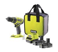 RYOBI Perceuse-visseuse sans fil R18DD7-220S ONE+ Visseuse sans fil, perceuse, couple 60Nm, 18V, 2Ah