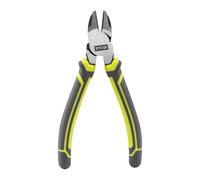 RYOBI Pince Coupante Diagonale 160 mm RHDC160 Tête Profilée Électricien | Coupe au ras de la surface, fils de cuivre, colliers plastique et composants électroniques, accès en zones étroites