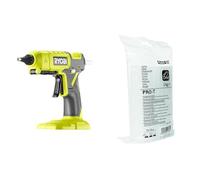 RYOBI - Pistolet à colle 2 températures 18V - 130°C / 200°C - chauffe en 2 à 3 min & RAPID - Bâtons de colle thermofusible Pro-T - Transparente - Pour PVC, Plastique, Câbles, Verre