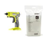 RYOBI - Pistolet à colle 2 températures 18V - 130°C / 200°C - chauffe en 2 à 3 min & Rapid GEN-T 12mm Glue Sticks for Glue Guns, High-Resin Hot Glue Gun Sticks