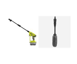 Ryobi - Pistolet Haute Pression 18V - 22 Bars - 182 L - buse 3-en-1 - kit de siphonnage 6 m Inclus avec crépine et Filtre intégrés & Brosse spéciale jantes pour pistolets haute pression RAC749