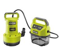 Ryobi Pompe d’évacuation 18V pour transférer et évacuer l’eau | Pompe 18V jusqu’à 4200 l/h, immersion 5 m, relevage 8 m, idéale pour évacuer rapidement eaux claires ou chargées.