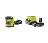 Ryobi - Ponceuse excentrique 18V - oscillation 2,4 mm avec système d'aspiration de poussières - patin diam, 125 mm - 22 000 osc/min - Livrée avec 23 abrasifs - 1 batterie 2Ah et 1 chargeur rapide