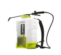 RYOBI Pulvérisateur à Dos 18V One+ Cuve 15 L RY18BPSB-0 (sans Batterie) | Lance métal, 2 buses et harnais de portage livrés, débit réglable, démoussage de toiture, façades, allées et pelouses