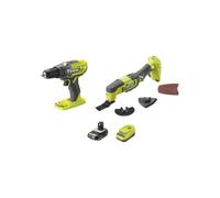 Kit d'outils sans fil Ryobi R18CK2G-1C20G, 18 V ONE+, batterie 2 Ah, 1 batterie, chargeur rapide 1,5 A
