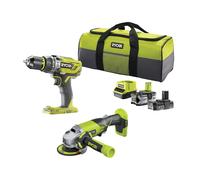 Ryobi R18PDAG-242S Perceuse R18PD3 Meuleuse R18AG Batterie 18V (2,0+4,0)Ah
