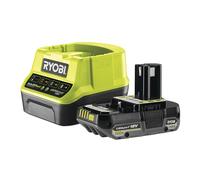 RYOBI RB1820C (130597008) 18 V One+ 1 Batterie de 2,0 Ah et kit de Chargeur de 2,0 A, Vert