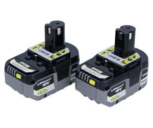 RYOBI RB18LL50F12B 2x batterie 18 V 5,0 Ah / 5000 mAh Li-Ion ( 5133004831 ) avec indicateur de charge