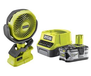 Ryobi RCF18-0 Ventilateur à pince 18 V ONE+ 300 m3/h Kit 4,0 Ah
