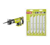 Ryobi Rrs 1801 M Scie Sabre sans Fil & 4892210119285 Blister 6 Lames Panachées Scie Sabre, Argent