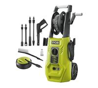 RYOBI RY140PWA-P Nettoyeur Haute Pression 1400 W - 110 Bar, 360 L/h, Lance + Buses + Détergent Inclus, Enrouleur de Tuyau, Pompe Aluminium - Nettoyage Terrasse, Vélo, Mobilier de Jardin