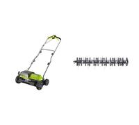 Ryobi RY18SFX35A-0 18V One+ Cordless 35cm Brushless Scarifier, 18 V, Vert & Rouleau aérateur pour scarificateur AC/DC RAC821-35 cm