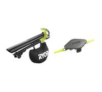RYOBI - Souffleur Électrique sans Fil Aspiro-Broyeur à Batterie 18V One+ Brushless & Tête Double Lames Dentelées (+10 Lames) pour Coupe-Bordures, Dresse-Bordures - Spéciale Herbes Hautes/Épaisses