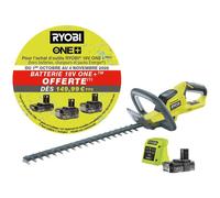 Ryobi Taille-haies RHT184520 18V – Lames 45 cm, écartement 18 mm, Batterie 2,0 Ah + Chargeur