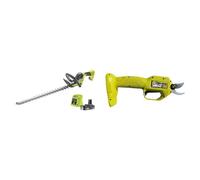 RYOBI - Taille-Haies Linea 18V - Design en Ligne - Lames 55 cm - écartement 24 mm + Sécateur 18V - capacité de Coupe 25 mm / 1 batterie 2Ah et son chargeur