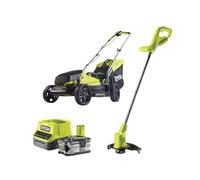 Ryobi Tondeuse à gazon sans fil ONE+ 18 V et kit de tondeuse à gazon (1 x 4,0 Ah)