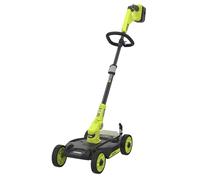 RYOBI - Tondeuse/Coupe-Bordures sans Fil 18V One+ RY18LMC30A-120 - Largeur 30cm, 1 Batterie 2.0Ah + Chargeur, Autonomie 10min, Bac 30L, Idéale Petits Jardins