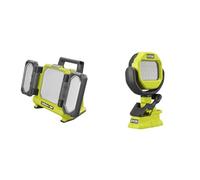 RYOBI - Triple panneau lumineux LED 18V - 3 intensités - 3000 / 1500 / 800 Lumens & Lampe sur pince 18V - 900 Lumens - rotation 300° horizontale, 290° verticale - RLCL18-0