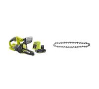 RYOBI - Tronçonneuse compacte 18V - guide 20 cm - tendeur latéral - Livré avec une 2ème chaîne, 1 batterie lithium+ 18V 2,5 Ah et 1 chargeur 1,5 A - RY18CS20A-125/RAC270