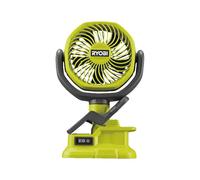 RYOBI - Ventilateur Sans Fil 18V ONE+ RCF18-0 - 2 Vitesses, Silencieux, Tête orientable - Parfait pour Télétravail, Bureau, Camping - Batterie Non Incluse