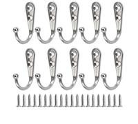 RYQZHHY Patère 30 ensembles de crochets muraux en alliage avec vis, support suspendu for manteau, serviette, sac, capuchon, cuisine, salle bains, rangement quotidien(Silver,5 Sets)